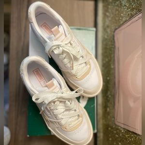 White, Pink, & Beige Puma Sneakers